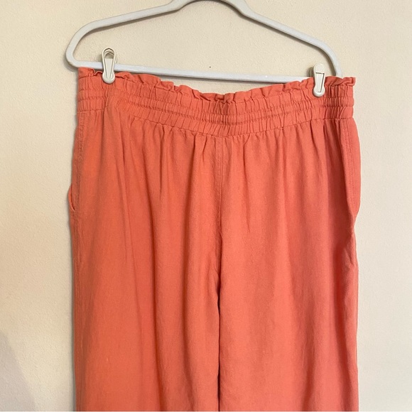 A NEW DAY SIZE XXL PAPER BAG PANTS LINEN ORANGE - Picture 8 of 12